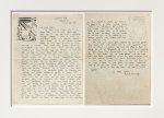 Lyonel Feininger  - Brief an den  Feininger-Schüler Waldemar Eckertz, mit Holzschnitt